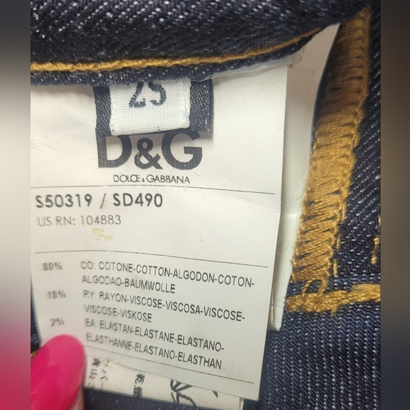 Dolce & Gabbana Distressed Boot leg, low waisted Jeans, Like New sz 25 - Picture 9 of 10